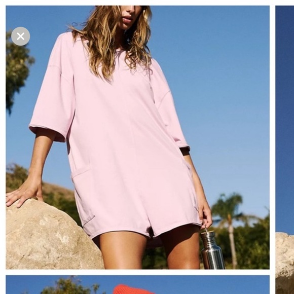 🆕 Free People Movement Hot Shot Tee Romper in Lilac. Size: M (2 available) - Picture 2 of 5
